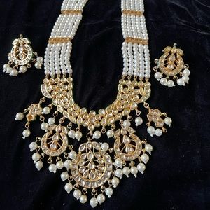 Beautiful multi-layered kundan necklace set - Rani Haar Style
